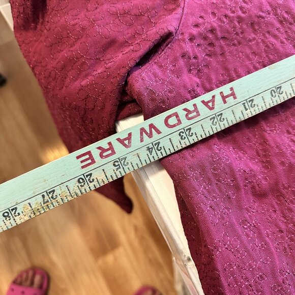 Womens Burgundy Cardigan By TY Wear Size 16W Button Front Embossed Texture - Picture 4 of 8